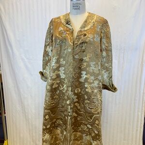 Vintage Evening 1940's/50's Gold brocade/embroidered robe/coat